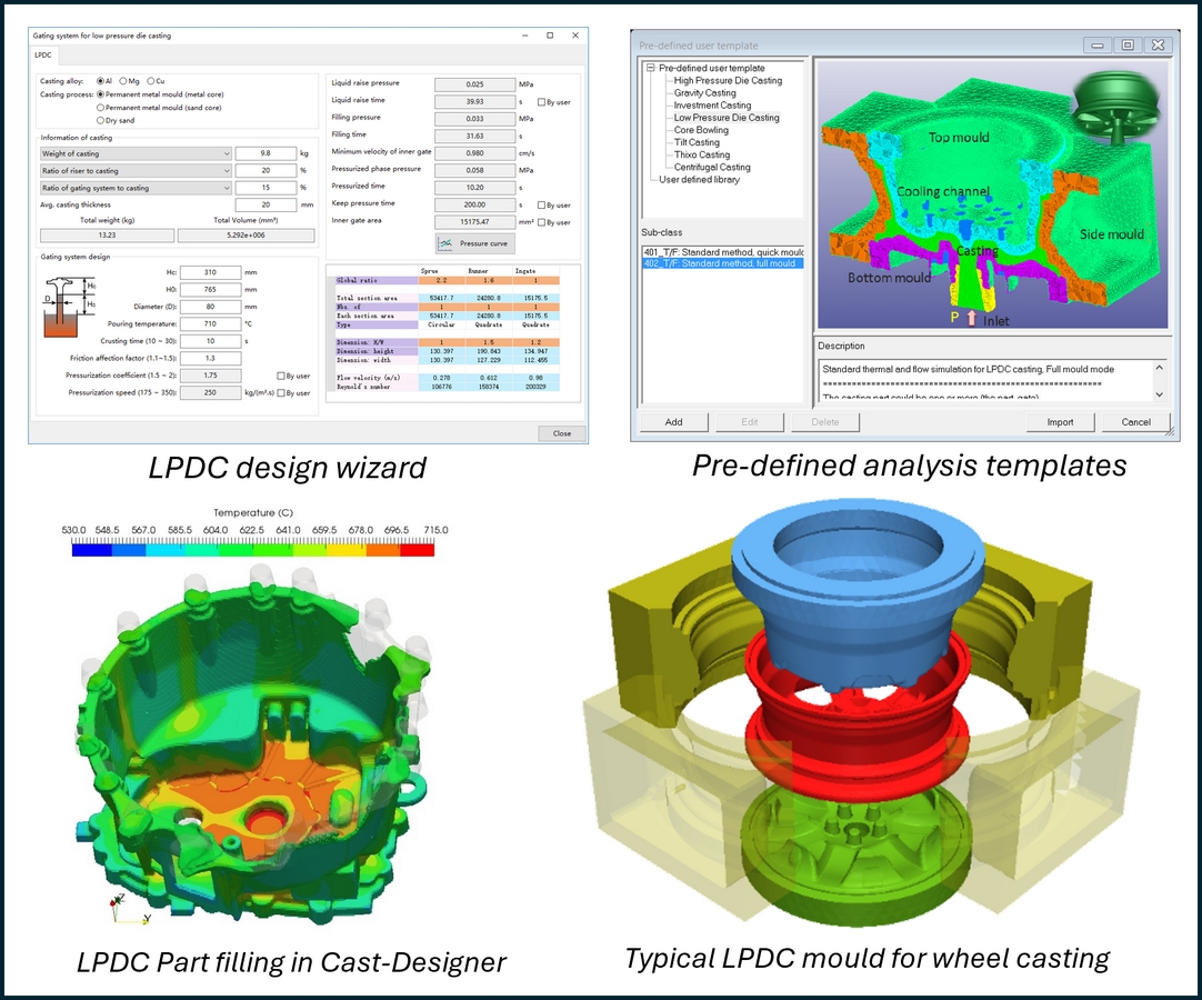 Cast-Designer for Low Pressure Die Casting for casting simulation